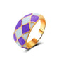 ins color drop oil love ring love alien grid ring fashion accessories