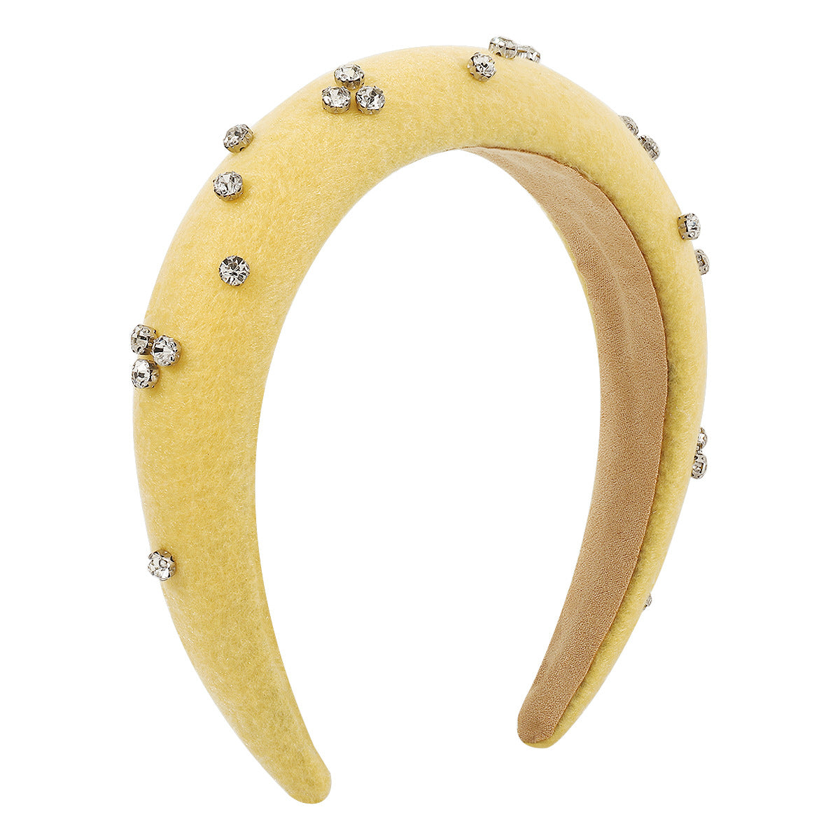 F5198 jewelry personalized creative woolen temperament high skull headband solid color rhinestone elegant headband