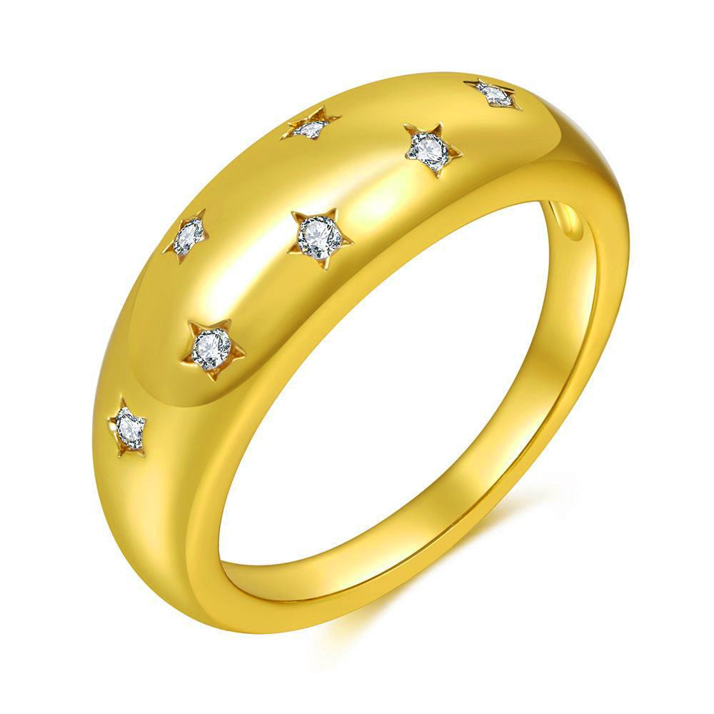 Ins cold zircon opening love ring super fairy fashion star letter hollow index finger ring net red