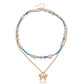 Jewelry Retro Metal Three-dimensional Butterfly Beads Necklace Women's Versatile Beaded Woven Pearl Necklace