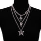 Hip-hop cross chain chain trendy street metal fashion design butterfly pendant clavicle chain multi-piece necklace
