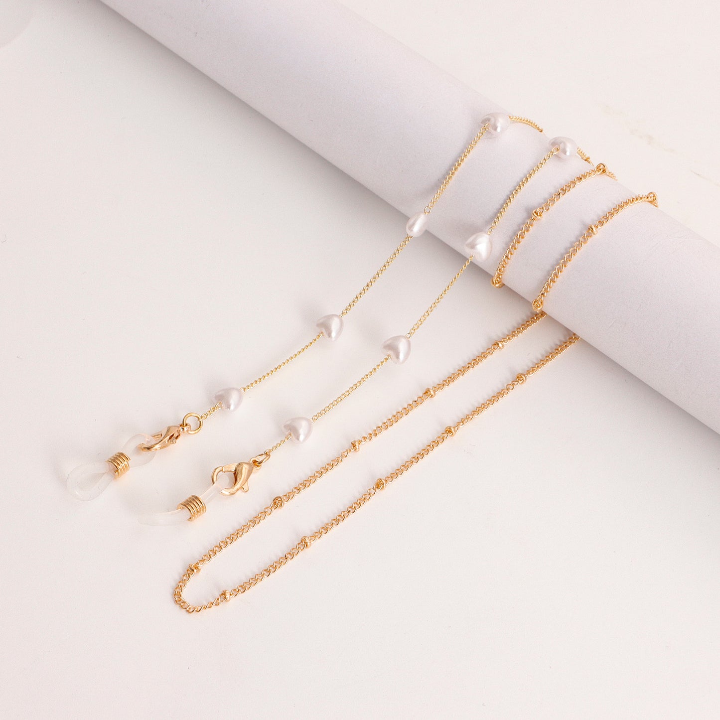 Accessories Mask Chain Glasses Chain Devil Eye Mask Chain Imitation Pearl Metal Glasses Chain