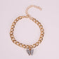 New simple summer beach anklet ins color acrylic butterfly anklet metal thick chain anklet