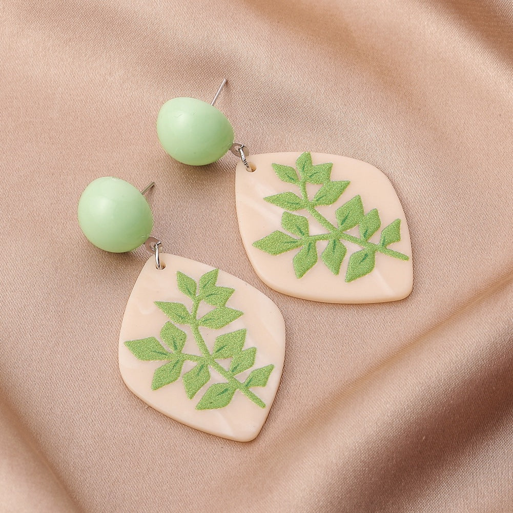 Geometric Acrylic Earrings 3D Printing Plants Flowers Animals Stud Earrings Trend Versatile Earrings