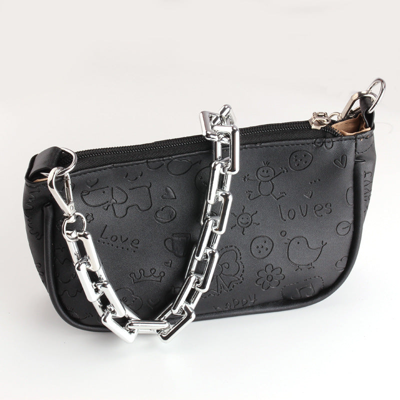 Fashion trend bag chain shoulder bag shoulder strap chain metal bag chain diagonal chain accessories