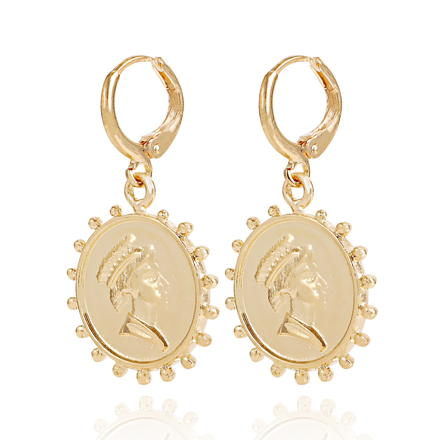 Jewelry ins hot girl multi-element bee geometric pendant earrings female earrings high-end ladies