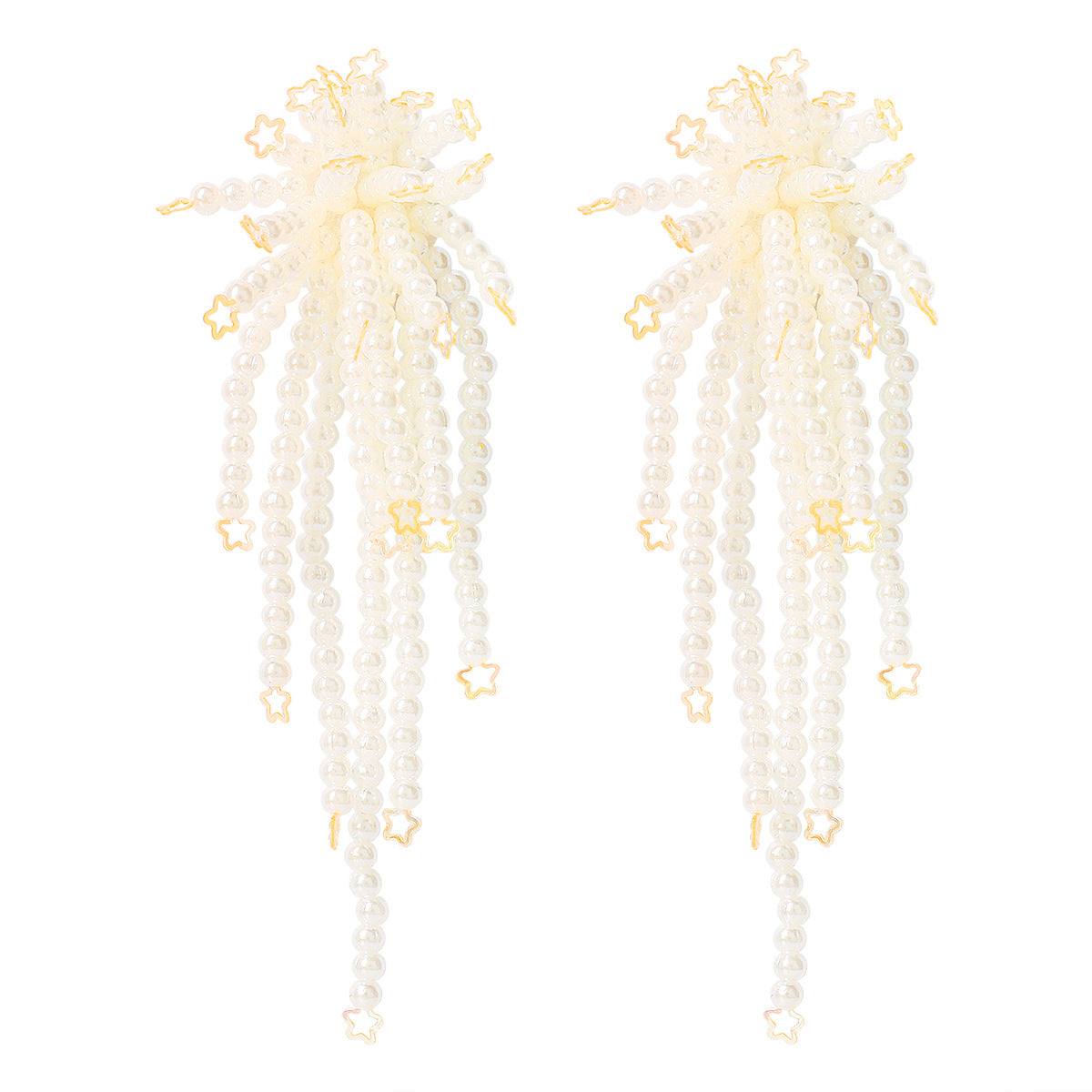 E11134 Bohemian Leisure Vacation Tassel Earrings Beaded Geometric Atmosphere Star Sequin Earrings Female