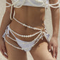 Sexy Vacation Faux Pearl Bra Dressing Chain Night Bikini Chain Body Chain Women