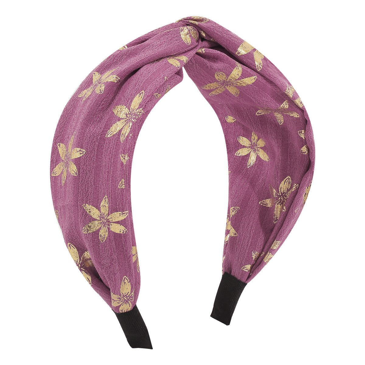 F594 Fabric Simple Retro Contrast Color Cross Knotted Headband Wide Side Sweet Going Out Non-slip Elegant Hairband Female
