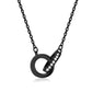 The same double ring necklace women's fashion niche design interlocking collarbone chain pendant couple necklace