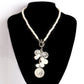 Retro baroque irregular imitation pearl necklace ins beaded chain portrait coin pendant necklace