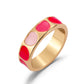 ins color drop oil love ring love alien grid ring fashion accessories