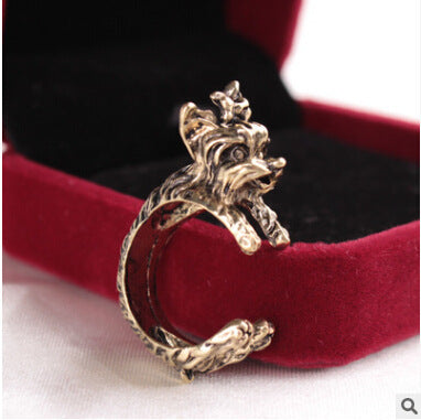 Cute Animal Open Ring Fashion Personality Exaggerated Puppy Cat Elephant Ring Creative Hand Jewelry