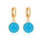 Ins cute dripping oil smiling face earrings simple metal smile earrings fashion creative earrings earrings female