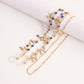 Glasses mask accessories Painted dripping oil flower glasses chain mask ornaments crystal glasses lanyard mask rope