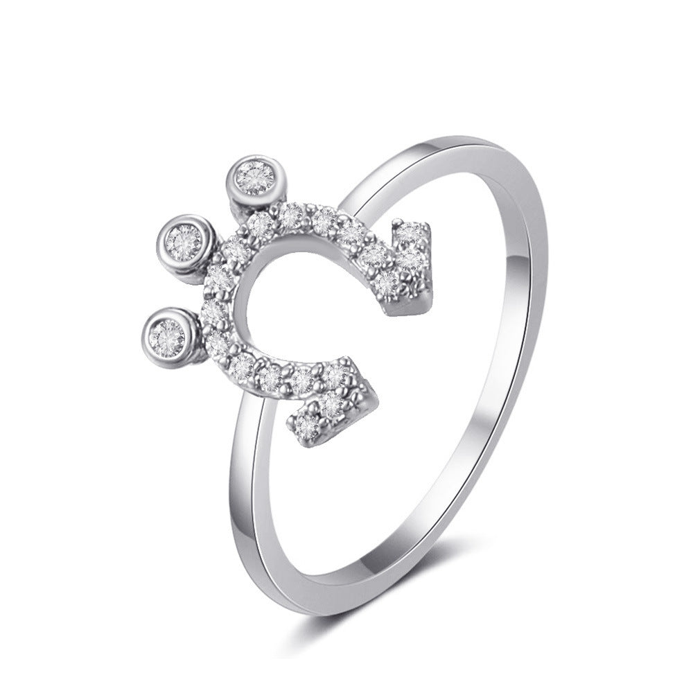 Ins super fairy zircon butterfly open ring female fashion light luxury wheat ear index finger ring simple star ring