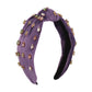 F4689 Jewelry fabric knotted water drop color diamond wide-brimmed headband Mori girl small fresh headband