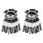 E1317 Bohemian Personality Tassel Earrings Exaggerated Devil's Eye Stud Earrings Beaded Contrasting Color Earrings