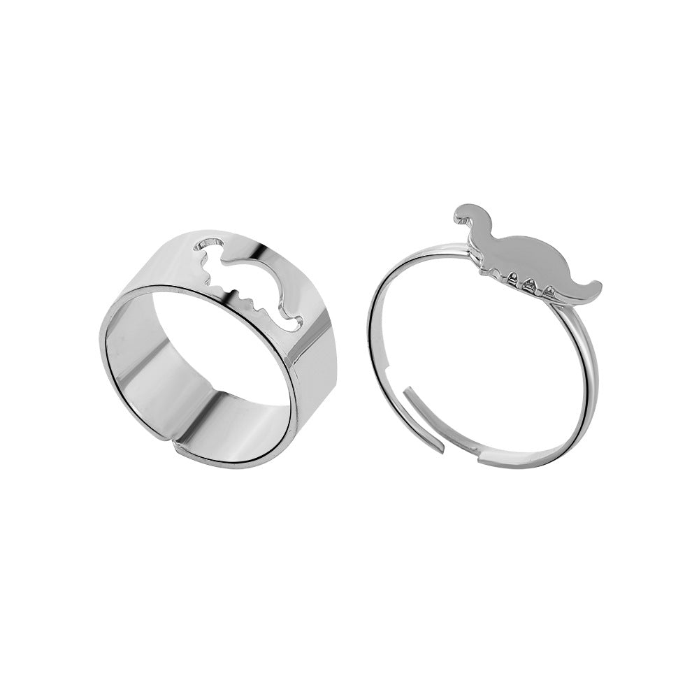 Creative Hollow Dinosaur Ring Set Retro Simple Metal Ring Design Sense