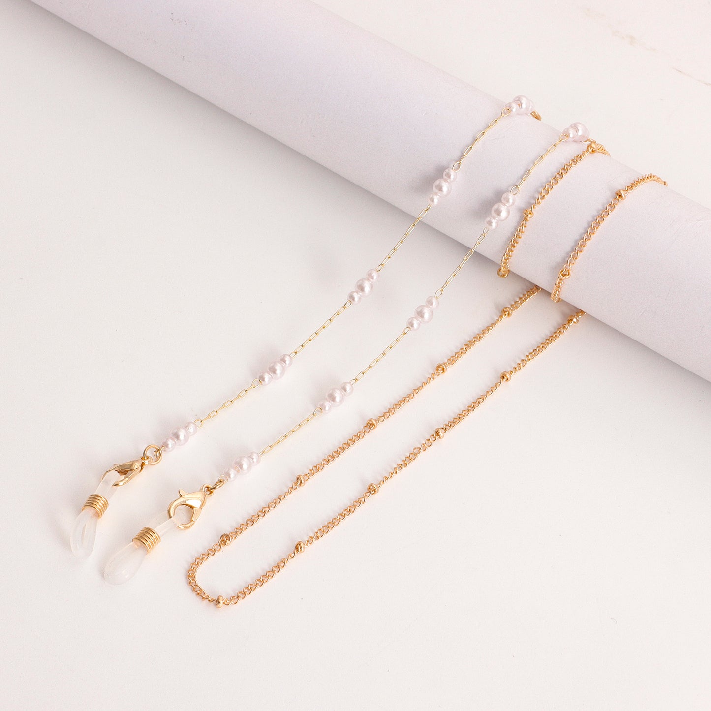 Accessories Mask Chain Glasses Chain Devil Eye Mask Chain Imitation Pearl Metal Glasses Chain