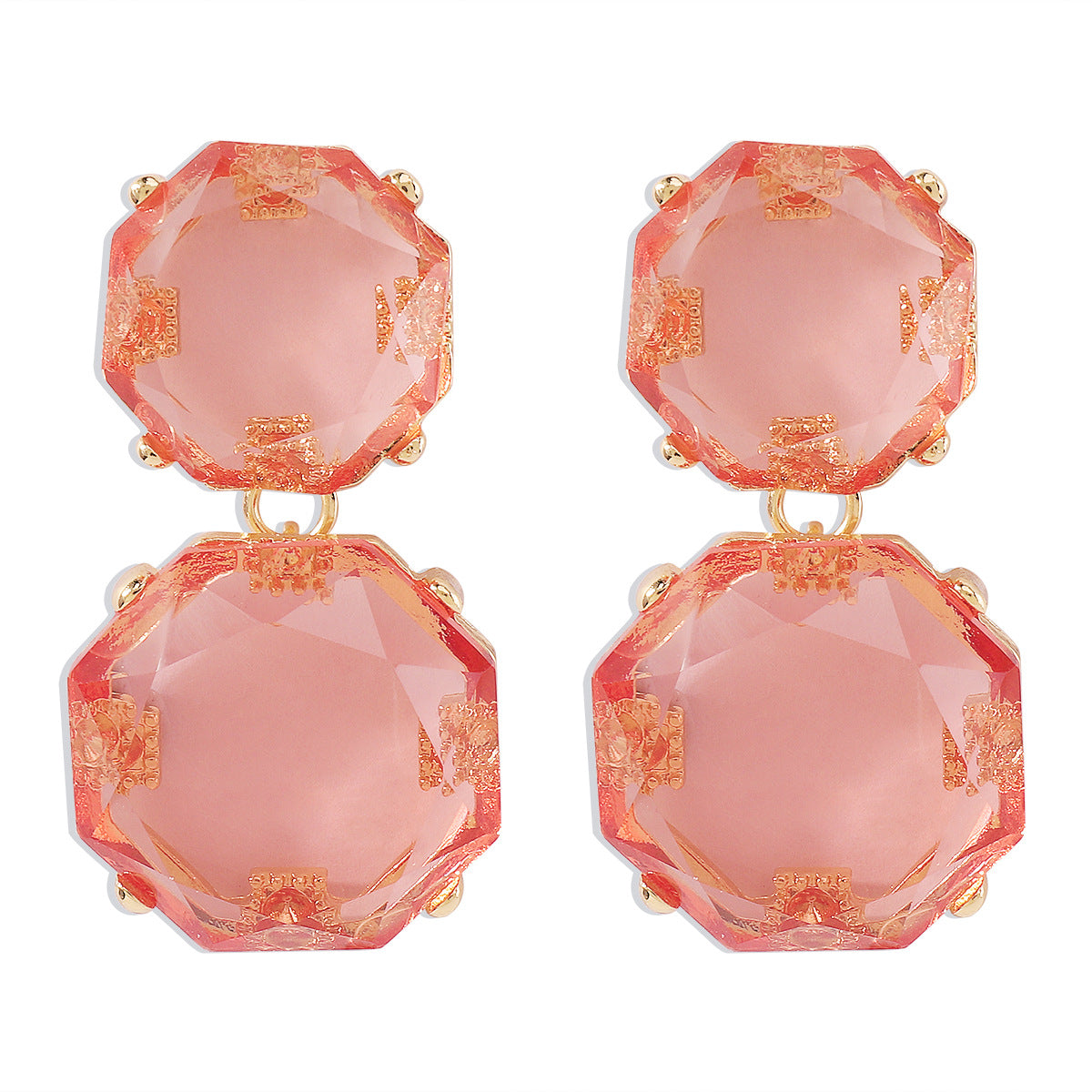 E11194 Fashion Transparent Candy Color Earrings Resin Personality Retro Earrings Niche Simple Earrings Women