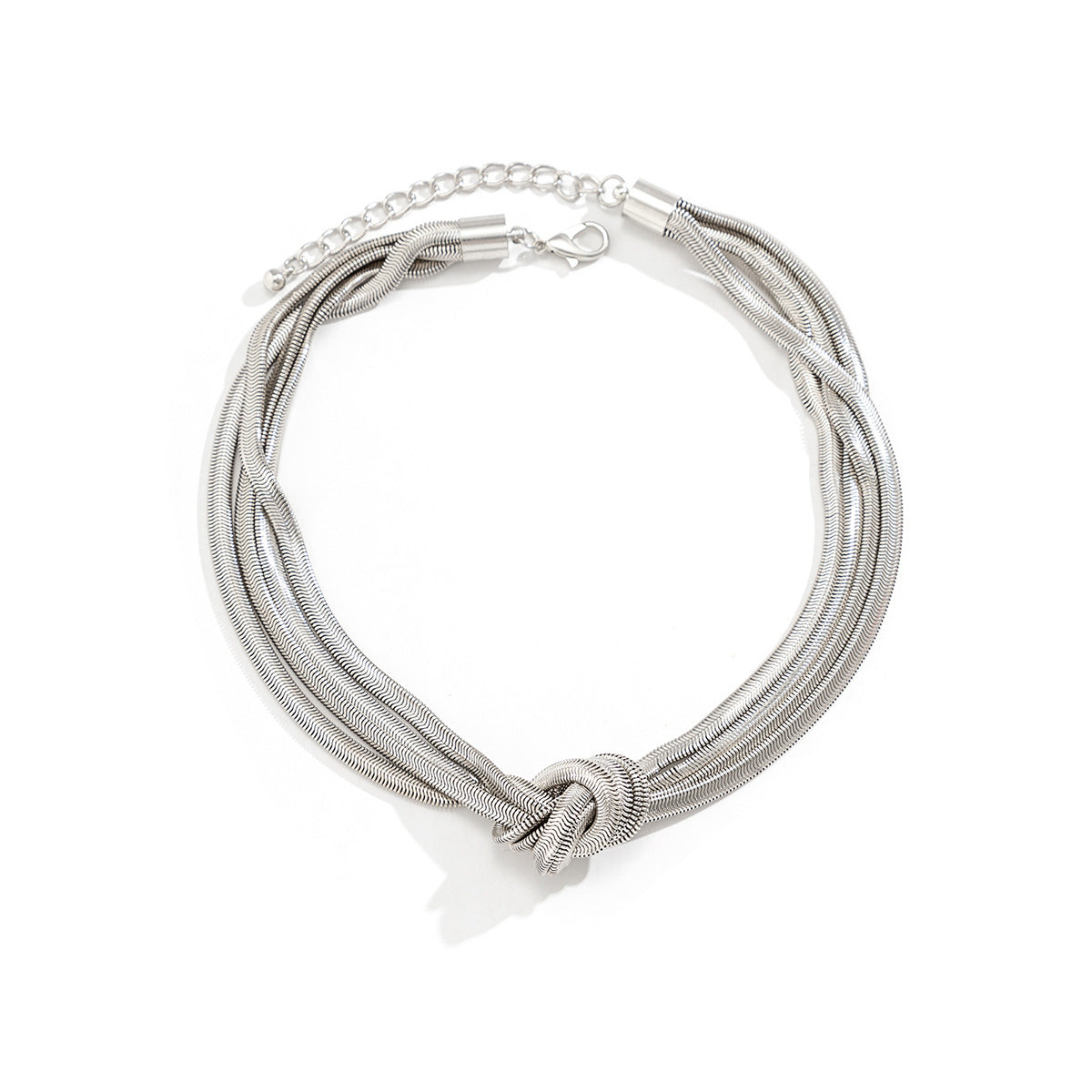 Jewelry metal texture knotted chain necklace female punk hip-hop geometric clavicle necklace