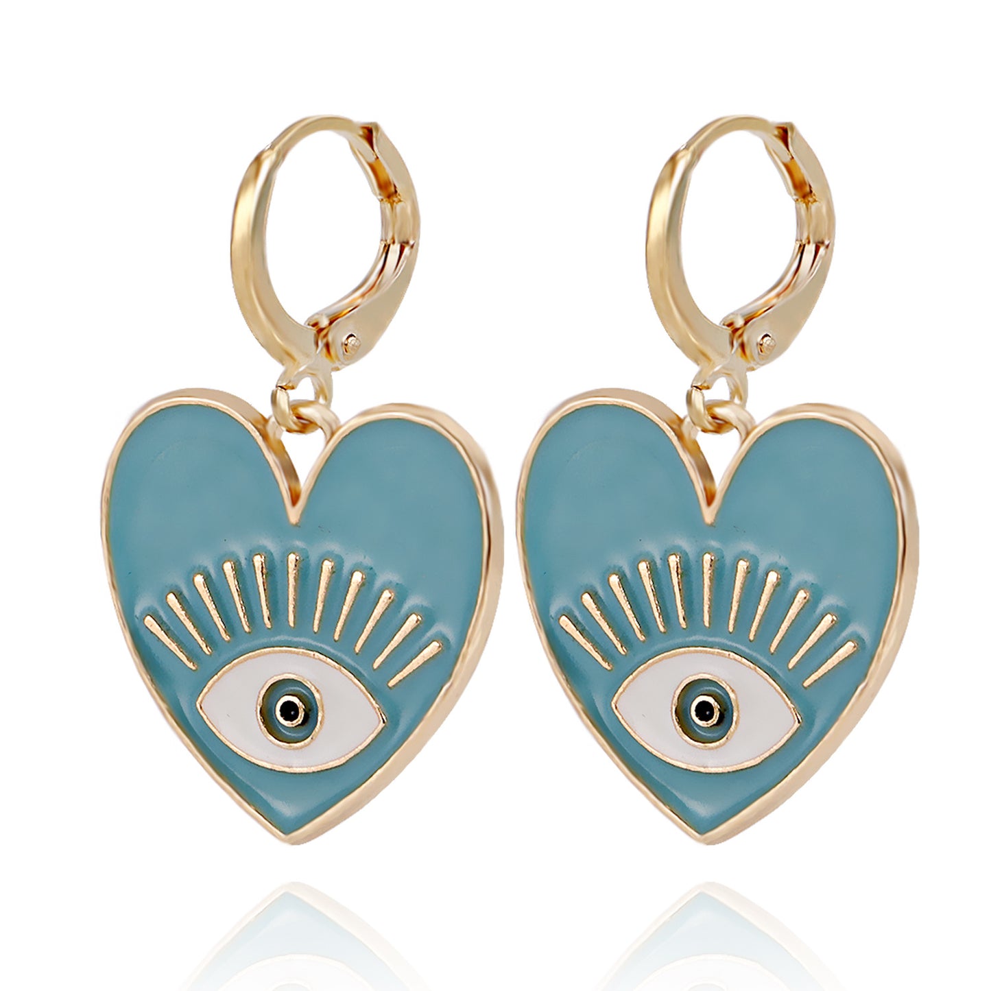 Jewelry ins color devil's eye heart-shaped pendant earrings female trendy cool eyes love earrings
