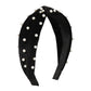 F4797 autumn and winter hair accessories flannelette imitation pearl knotted geometric headband wide-brimmed knotted simple headband