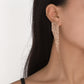 E1274 Temperament Simple Pop Earrings Net Red Tassel Rhinestone Ear Needles Geometric Banquet Exaggerated Earrings