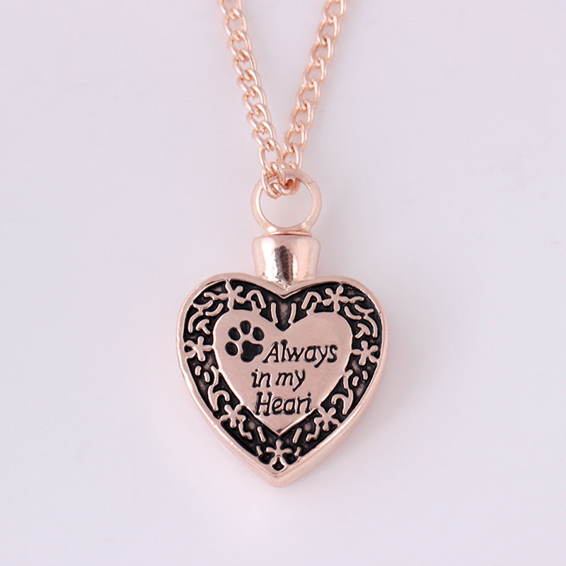 Japanese animal pet remains commemorative heart-shaped pendant can open crystal urn necklace jewelry
