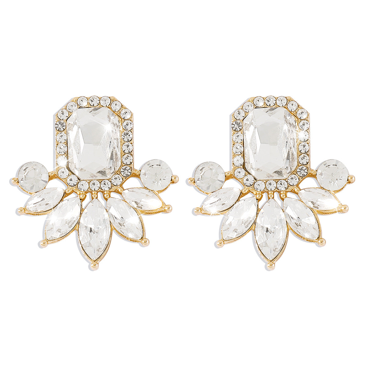 1925 Jewelry Simple Geometric Rhinestone Palace Retro Earrings Fashion Personality Earrings