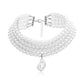 Multilayer Imitation Pearl Opposite Sex Pendant Necklace Geometric Beaded Choker Jewelry