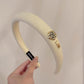 F5135 Retro Elegant Pure Color Small Fragrance Headband Rose Letter High Skull Top Internet Celebrity Lady Headband