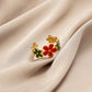 Fashion personality color drop oil flower feather stainless steel ring love titanium steel open ring jewelry