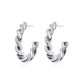 ins spiral ring earring earrings female fashion personality metal C-shaped geometric twist braided earrings female