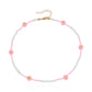 Jewelry Bohemian colored rice beads imitation pearl smiley flower necklace choker necklace female