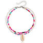 Jewelry Bohemian double-layer color rice beads shell beach anklet female summer