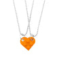 Heart-shaped building block couple necklace ins creative double-layer detachable beaded splicing collarbone chain female