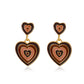 Ins color matching love earrings female retro fashion personality alloy drop nectarine peach heart earrings