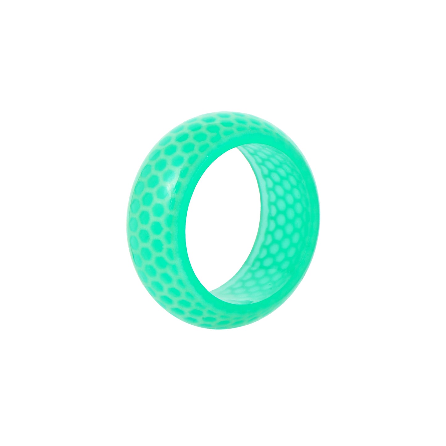 Explosive retro fashion honeycomb pattern Mori resin magic luminous ring