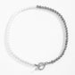 Jewelry Retro Simple Imitation Pearl Tag Necklace Hip Hop Trend Round Bead Snake Bone Chain Necklace