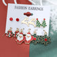 Christmas series snowflake bell earrings combination set cartoon oil dripping cane old man earrings female