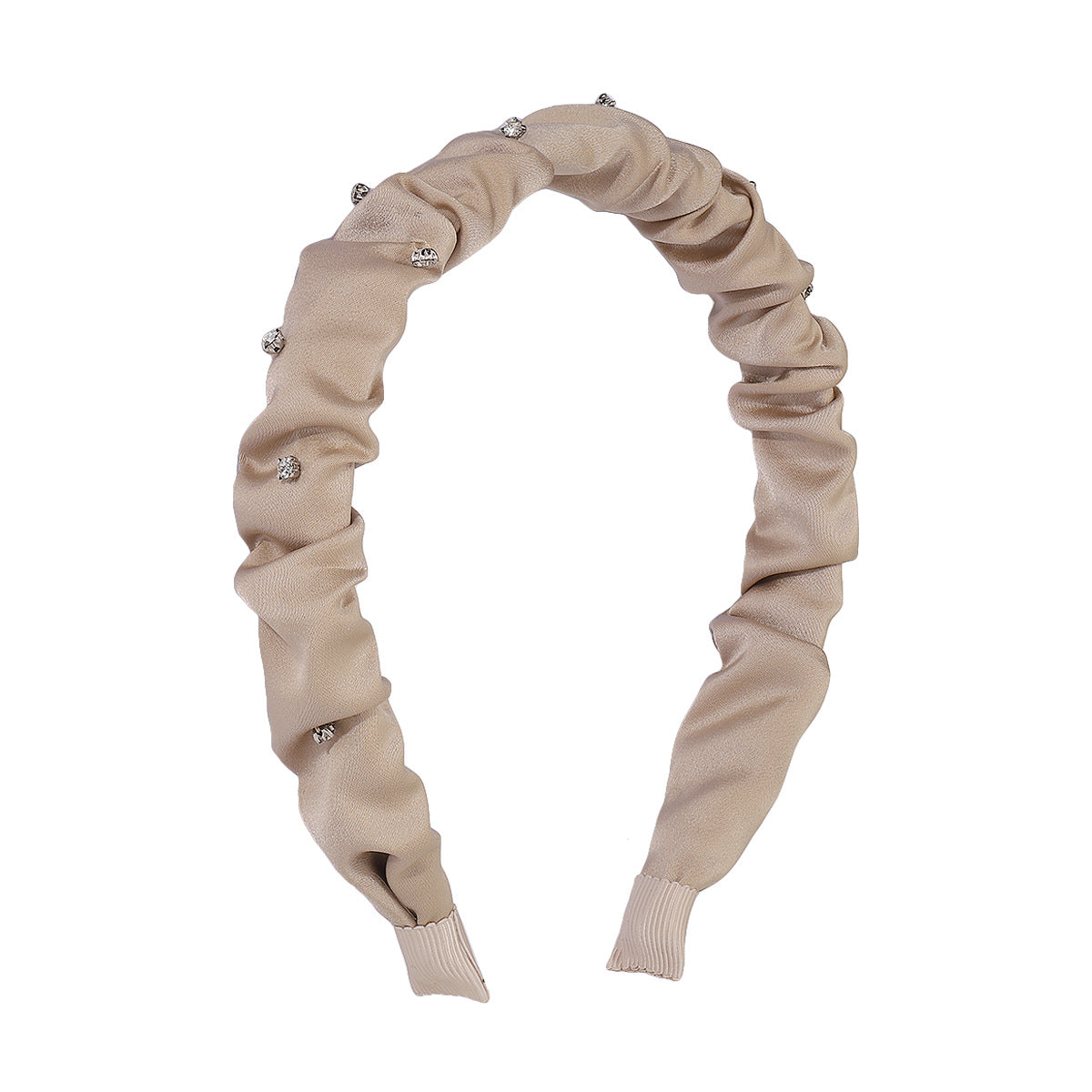F42 candy color small clear fabric headband simple solid color rhinestone hair accessories design sense of folds net red headband