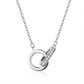 The same double ring necklace women's fashion niche design interlocking collarbone chain pendant couple necklace