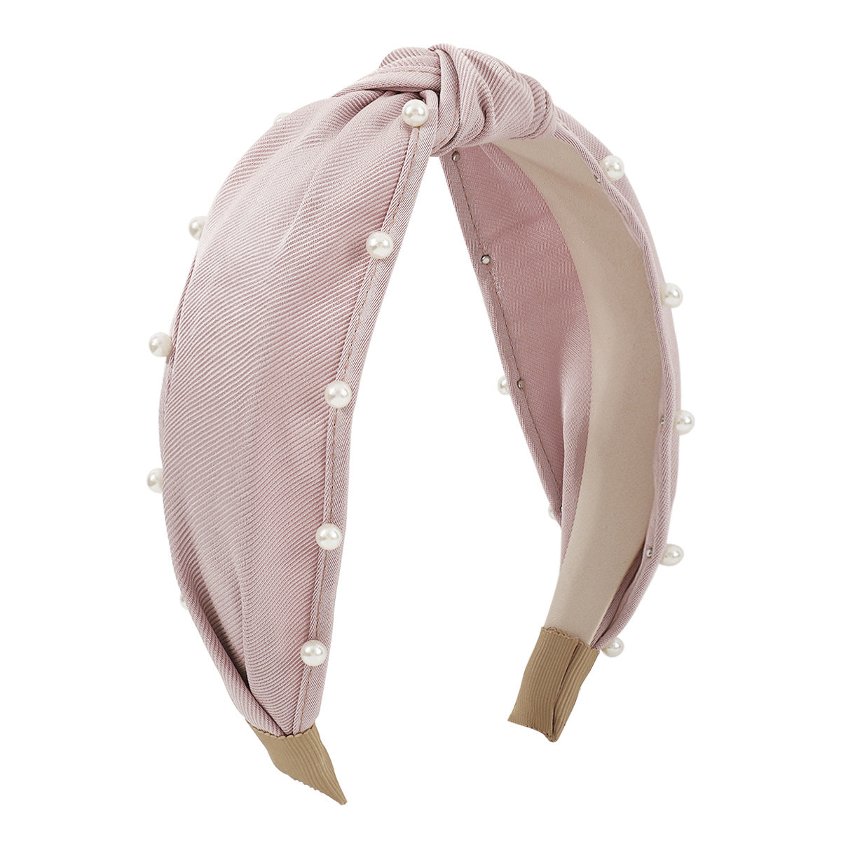F486 fashion small fragrant nail beads pure color girl hair hoop age-reducing sweet geometric wide-brimmed knotted head hoop