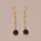 Fashion Retro Resin Bezel Earrings Long Chain Earrings Women Accessories