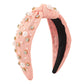 F484 Color Baroque Light Luxury Headband Pearl Rhinestone Temperament Geometric Fabric Elegant Ladies Headband