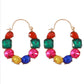 E1719 retro old geometric exaggerated earrings women colored diamond personality irregular rhinestone light luxury earrings