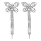 E9958 Light Luxury Claw Chain Earrings Full Diamond Butterfly Tassel Earrings Temperament Versatile Lady Design Earrings