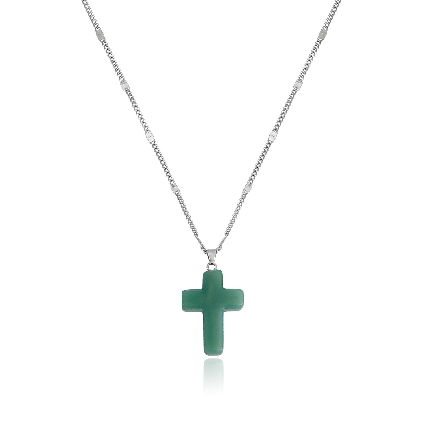 Jewelry simple small hole chain color cross pendant necklace female national trend necklace